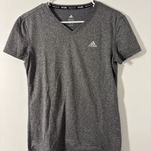 Adidas Men's Heather Gray V-Neck Tee